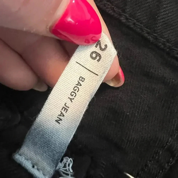 PacSun Women's Size 26 High Waisted Distressed Black Baggy Jeans - Picture 8 of 9